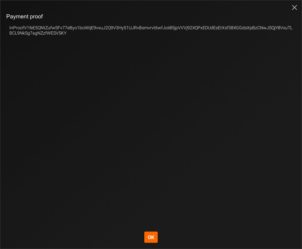 Payment proof